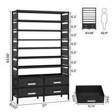 Tribesigns 10 Tier Shoe Rack Organizer With 4 Bins Drawers, 50 Pairs Vertical Shoe Racks, Free Standing Shelf For Bedroom, Hallway, Garage, Entryway