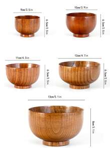 1件/2件木质餐具碗，采用天然红木制成，日式简约风格，美丽的天然木纹，9CM/10CM/11CM/12CM/13CM可选，加厚设计，经久耐用，圆形大容量，适用于米饭、沙拉、面条、汤、甜点、水果等，非常适合日常家居使用和活动 - 相思木碗 - 查看 6