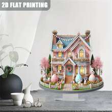 Decoración de Pascua, decoración de mesa de comedor de acrílico, decoración de conejo, decoración de pato, suministros para fiesta de Pascua, decoración del hogar de vacaciones. - Rosa - Ver 7