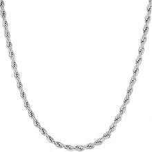 LIFETIME JEWELRY 3mm Rope Chain Necklace For Men And Women, 24K Gold Plated Bronze, Gold Or White Gold Color, 14-36 Inch - 白金 - 查看 1