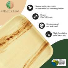 Disposable Palm Leaf 22" X 12" Trays (25 Pieces) Bamboo Like Serving Platters, Disposable Boards, Dinnerware For Weddings, Catering, Events