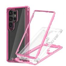 CELULARTE 3 In 1 Transparent Protective Case Cover For Moto Oppo  Redmi Honor Rugged Use Anti-Drop - Pink - View 3