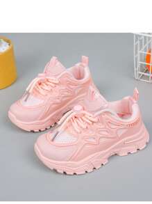 Girls' Spring Autumn Sneakers, Children Thick Sole Casual Breathable Sports Shoes, Student Running Shoes, Big Kids