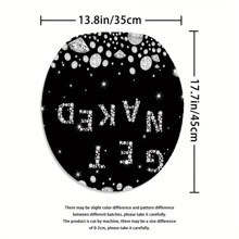 4pcs Diamond And Words Shower Curtain Bathroom Decor, Housewarming Gift Modern Home Decor, Waterproof Shower Curtain And Toilet Floor Mat Three-Piece Set Comes With 12 Shower Curtain Hooks Fall Decor