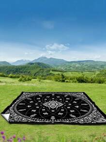 1 件波西米亚风格户外防水防沙野餐垫，轻便，可爱的渐变花卉数码印花图案，适合露营、户外野餐、海滩