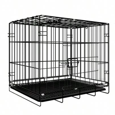 UBRAVOO Dog Crate Dog Cage Small Size Pet Cage Dog Cat Puppy Training Folding Metal Crate Includes Leak-Proof Pan