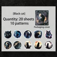 1 件深色系列涂鸦贴纸，个性化创意 DIY 笔记本电脑贴纸、墙壁贴纸、装饰贴纸 - 均碼 - 查看 13