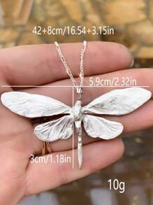 1pc Fashionable Metal Golden Angel Wings Pendant Necklace, For Women, Suitable For Party And Daily Wear - 金黃色 - 查看 10