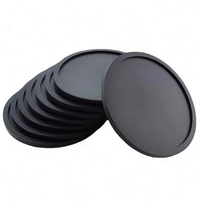 1/3/6 件黑色硅胶杯垫，耐热玻璃杯垫，饮料，咖啡桌和酒吧家具保护垫和耐热杯垫，咖啡杯圆形杯垫，耐热玻璃杯垫，桌面，厨房，办公室，酒吧桌保护垫，黑色杯垫套装，适用于任何杯子保护垫，父亲节，感恩节礼物，母亲节，派对用品
