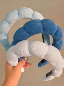 1pc Women Latte Color Sponge Cloud Hairband, Cute Versatile Wide Headband, Anti-Slip Headwear For Autumn/Winter,Hairband,Hair Hoop Headbands - Colored Headband - View 13