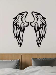 CIFbuy 2 件大金属天使翅膀壁雕 - 适合室内和室外装饰，完美装饰您的家、卧室和客厅，营造华丽的氛围。 - 黑色 - 查看 7