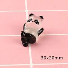 3 stuks willekeurige Glow-In-The-Dark Panda Hars Craft Decor, DIY Haaraccessoires, Crèmekleurige Polymeer Klei Decoratiematerialen