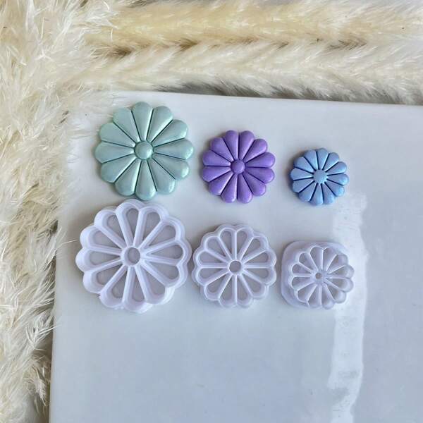 1pc/3pcs Floral Shaped Polymer Clay Molds For Jewelry Making