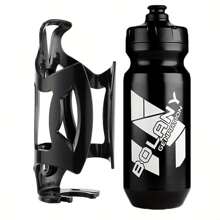 2pcs/Set Cycling Water Bottle + Bottle Cage, Mountain Bike Cycling Water Bottle 610ml, Gradient Bottle Cage, Multi-Colour Gradient, Outdoor Sports Portable Water Bottle Cycling Mug Large Capacity Squeeze Out Water