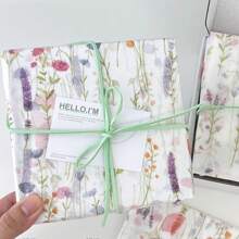 10 Blatt Blumen Seidenpapier Wildblumen Seidenpapier Vintage Lila Lavendelgeschenkpapier für Hochzeit Brautparty Geburtstag Partydekoration DIY Basteln, 50cm*35cm