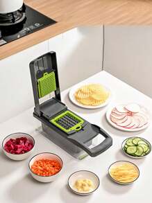 1/16 Pieces/Set, Vegetable Slicer, Multifunctional Fruit Slicer, Snap On Fresh-Keeping Box Manual Food Grinder, Vegetable Slicer, Container Cutter, Onion Slicer, Household Potato Shreds, Kitchen Supplies, Kitchen Small Tools, Dormitory Essentials, Multifunctional Vegetable Slicer, Potato And Radish Slicer, Vegetable Slicer And Slicer