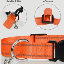 Gepersonaliseerde hondenhalsband, gepersonaliseerd met geborduurde naam van huisdier en telefoonnummer, 4 verstelbare maten: extra klein, klein, medium, groot, met snelsluiting en D-ring