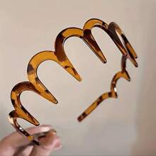 1 pieza Diadema elegante de mujer con patrón de onda de caparazón de tortuga - Agarre de dientes con detalles de encaje antideslizante, adecuado para cabello grueso y lavado de cara, decoración para el baño del hogar