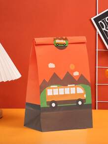 14pcs Vehicle & Machine Cartoon Gift Bags, Candy Bags For Celebration, Party Decoration & Gifts