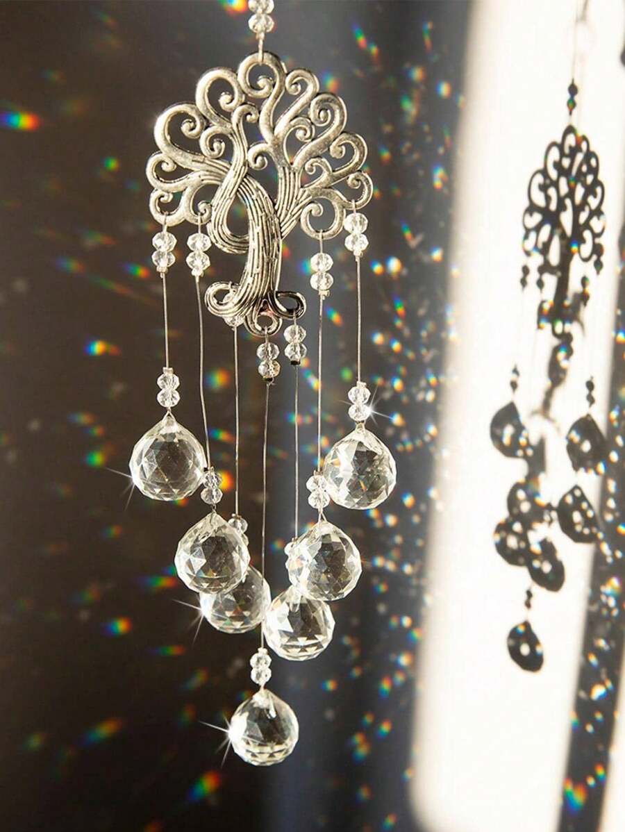 1 件生命树水晶捕光器，适用于花园装饰、房间装饰、水晶灯吊坠、生命树捕光器水晶球汽车装饰家居装饰 - 無色 - 查看 1