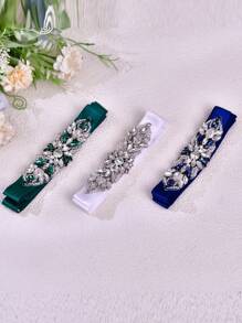 1 件伴娘礼服腰带，手工玻璃水晶装饰腰带，婚纱配饰，莫兰迪色 - A - 查看 5