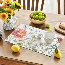 6 件复活节兔子餐垫农场动物餐垫兔子花朵餐垫农舍厨房餐厅节日派对防水可洗桌垫适用于厨房餐厅装饰 - 彩色 - 查看 3