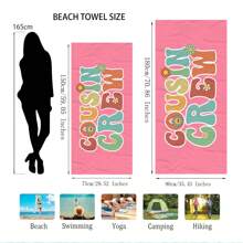 1 pièce Grande serviette de plage, grande serviette de bain rose, cadeau incontournable pour les voyages et les vacances, serviette de piscine, essentiel pour le camping pour les adultes, les femmes et les hommes, cadeau de vacances à la plage, été