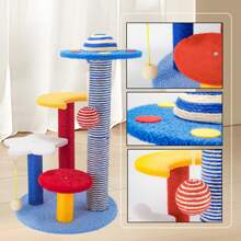 1 pieza Poste rascador multifuncional para gatos, juguetes para gatos, columna rascadora cubierta de sisal, mueble para gatos