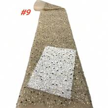 High Quality African Lace Fabric With Pearl Decor, 2025 French Nigerian Sequin Lace Fabric, Suitable For Wedding Gowns And Evening Dresses Sewing - Multicolor - View 11