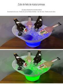 7LT Party Ice Bucket With Durable Illuminated Color Changing LED, Perfect For Wine And Champagne, Changes To 7 Colors - White - View 6