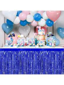 1 pezzo Telo da pioggia blu navy di dimensioni 75 x 275 cm, adatto per decorazioni di matrimoni, feste di compleanno, feste, tavolo da dessert, adatto per Pasqua, decorazioni della stagione di laurea