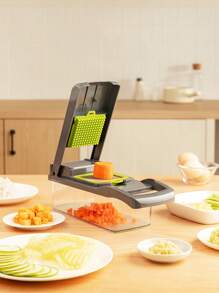 1/16 Pieces/Set, Vegetable Slicer, Multifunctional Fruit Slicer, Snap On Fresh-Keeping Box Manual Food Grinder, Vegetable Slicer, Container Cutter, Onion Slicer, Household Potato Shreds, Kitchen Supplies, Kitchen Small Tools, Dormitory Essentials, Multifunctional Vegetable Slicer, Potato And Radish Slicer, Vegetable Slicer And Slicer