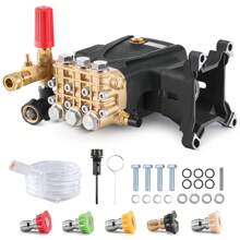 High Pressure Washer Pump, 1" Shaft Or 3/4" Shaft, Horizontal Triplex, 4000-4400 PSI, 2.5-4.4GPM, Replacement High Pressure Washer Pump Kit With 5 Nozzles Or Nozzles, Compatible With Simpson MorFlex 40224, 40225, 40226, Santoprene - 1-inch, 4200 PSI, 4.2 GPM, 5 Nozzles - View 8