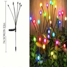 1 件 10 LED 太阳能户外花园灯 - 高效节能，触摸控制景观照明，抛光镍表面，易于安装在草坪和庭院装饰杆上，太阳能花园灯