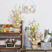 Easter Egg Hanging Decorations, Easter Decor Exquisite Design, Suitable For Outdoor Decor, Holiday Decoration, Home Events, Party Setups, Gift-Giving, Adding Fun And Ritual To Easter Parties, Perfect Gift For Loved Ones And Friends, Decorative Eggs, Easter Egg Hunt, Spring Festival - Multicolor - View 3