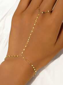 SereneSpark 1pc 925 Sterling Silver Minimalist And Fashionable Bling Bling Lips Chain Ring Bracelet For Women Fine Jewelry - Multicolor - View 4