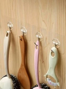 1/10 pièces Crochet adhésif transparent, support de rangement mural multifonctionnel, pour maison, pièce, mur, porte, armoire