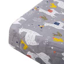 ALVABABY 1pc Cartoon Print Portable Baby Crib Cover, Soft & Breathable, Removable & Washable, Suitable For All Seasons - Multicolor - View 10