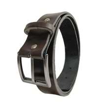 100% Genuine Leather Casual Belt With Metal Buckle - Rust Brown - View 1