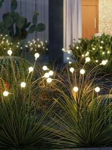 1 件 10 LED 太阳能户外花园灯 - 高效节能，触摸控制景观照明，抛光镍表面，易于安装在草坪和庭院装饰杆上，太阳能花园灯