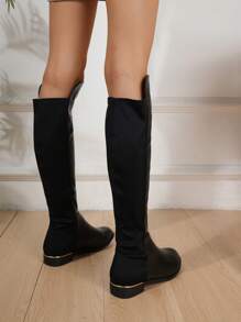 Classic Low Heel Over-The-Knee Boots, Western Boots, Skinny Boots, Boots With Elastic Stretch, Sexy Design, Autumn/Winter