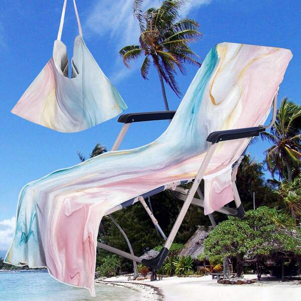 1 Copri sedia da spiaggia pieghevole che può essere ripiegato in una borsa a tracolla, con tasche laterali per occhiali e telefoni. Questo copri sedia da spiaggia, realizzato in materiale ultra morbido, è adatto per spiaggia, piscina, hotel, prendisole ed è facile da trasportare. Articoli essenziali per vacanze estive e viaggi in spiaggia