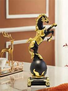 1pc Successful Winged Horse Decoration, Good Luck Housewarming And Opening Ceremony Gift, Elegant And Lively Horse Figurine To Enhance Space Style, Creative Craft Decor Statue For Living Room, Bedroom, Office, TV Stand, Foyer And Entryway, Perfect Christmas And Holiday Gift