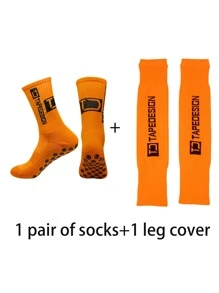 1 Pair Of Professional Anti Slip High Flexibility High-Quality Football Breathable Sports Running Bicycle Hiking Football Socks And 1 Pair Of Comfortable Breathable Leg Covers Sports Set - Multicolor - View 13