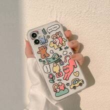 GUCADI 1pc Transparent Funny Cat Cartoon Personalized Soft Protective Phone Case Compatible With Apple IPhone 16/15/14/13/12/11/X/7/MINI Series