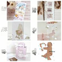 2025 New Arrival Baby Cradle Clothing Elephant Rabbit Decorate Metal Cutting Dies For Scrapbook Card Making Stencil Embossing Craft Knife Mold Blade1pc