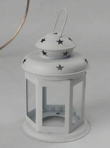 1 pieza Soporte para vela de estrella hueca de hierro, decoración de dormitorio/mesa, accesorio de iluminación romántica con velas, se puede colgar