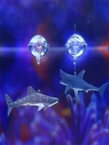 1 套鲨鱼形漂浮装饰物适用于鱼缸水族箱装饰 - 彩色 - 查看 4
