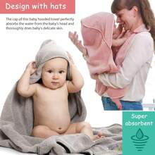 Baby Hooded Towel, Hands Free Baby Bath Towel, Soft And Absorbent Cotton Baby Towels For Newborns, Apron Towel, Personalized Baby Gifts For Boys And Girls - 淺粉色 - 查看 3