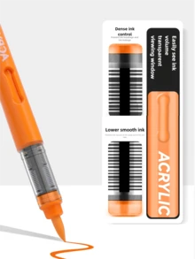 1pc 84/60/48/36/24 Colors Direct Liquid Soft Tip Acrylic Marker Pens, Storage Box Packaging, Student Dedicated, Non-Transparent, Color Overlapping Watercolor Pens, High-Quality Art Student DIY Colored Brushes, Marking Pen, Highlighter, Graffiti Pen - Soft-tip Straight Liquid Marker Pen - View 7
